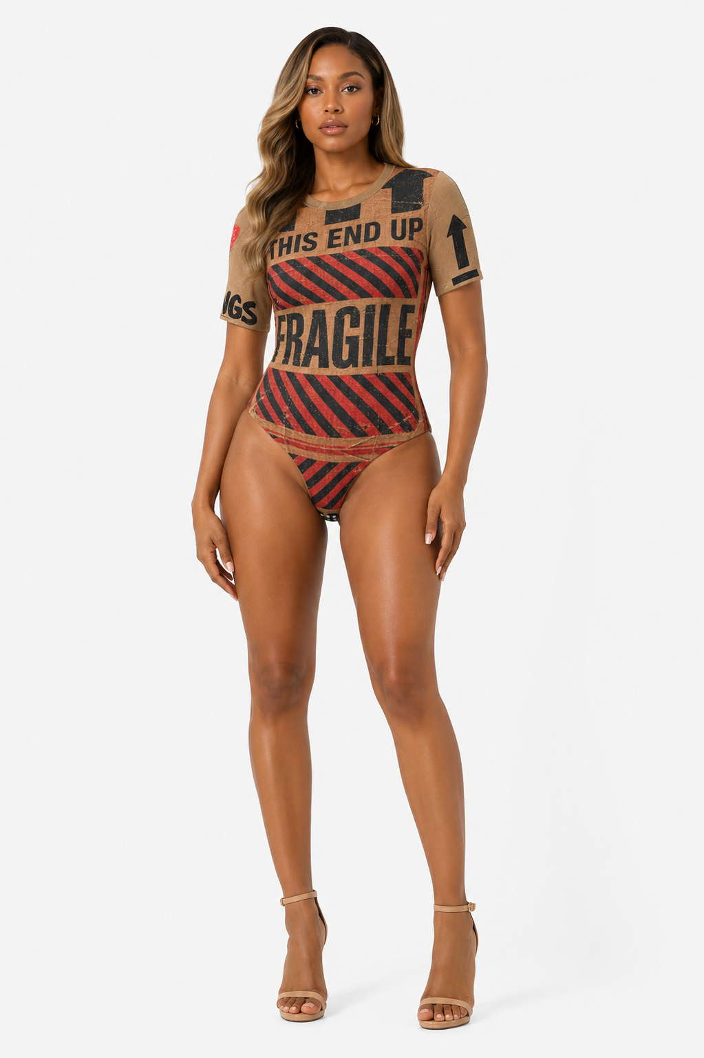 Women's One Piece Swimsuit Handle With Care Bodysuit Bathing Suit