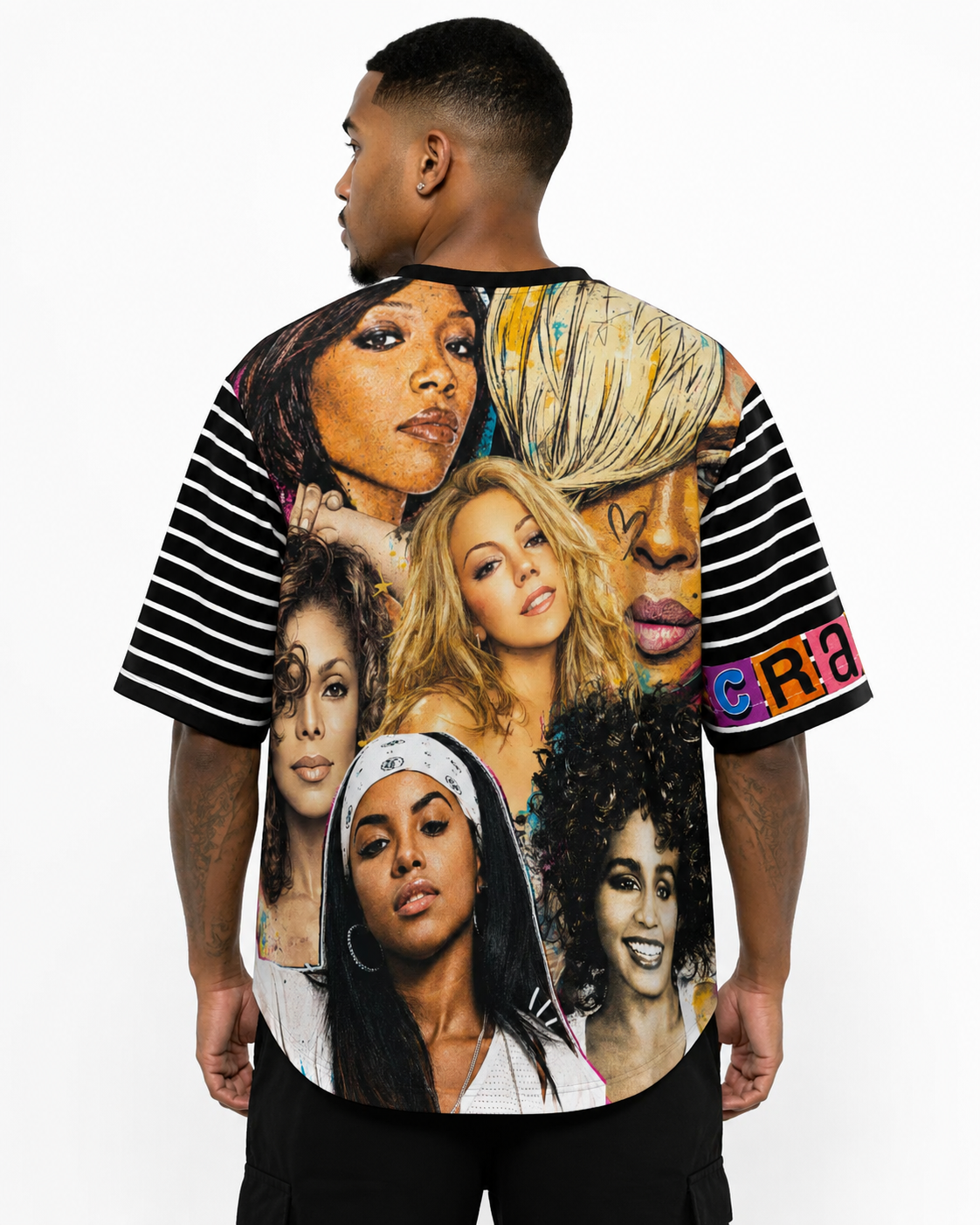 #L8NC - R&B Divas Men's Athletic Black T-Shirt Baseball Jersey