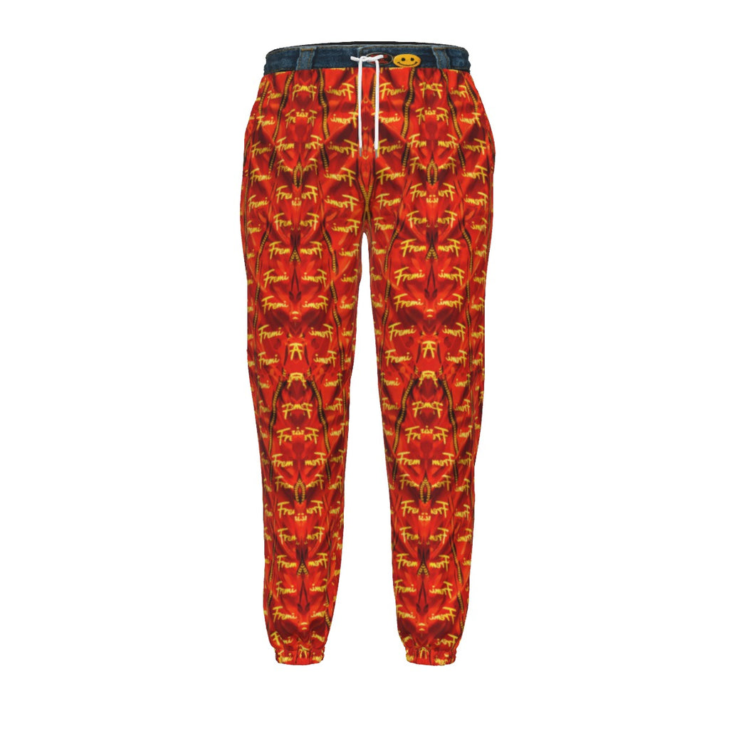 #L8NC - FREMI Red Men’s Joggers | Streetwear Athletic Pants