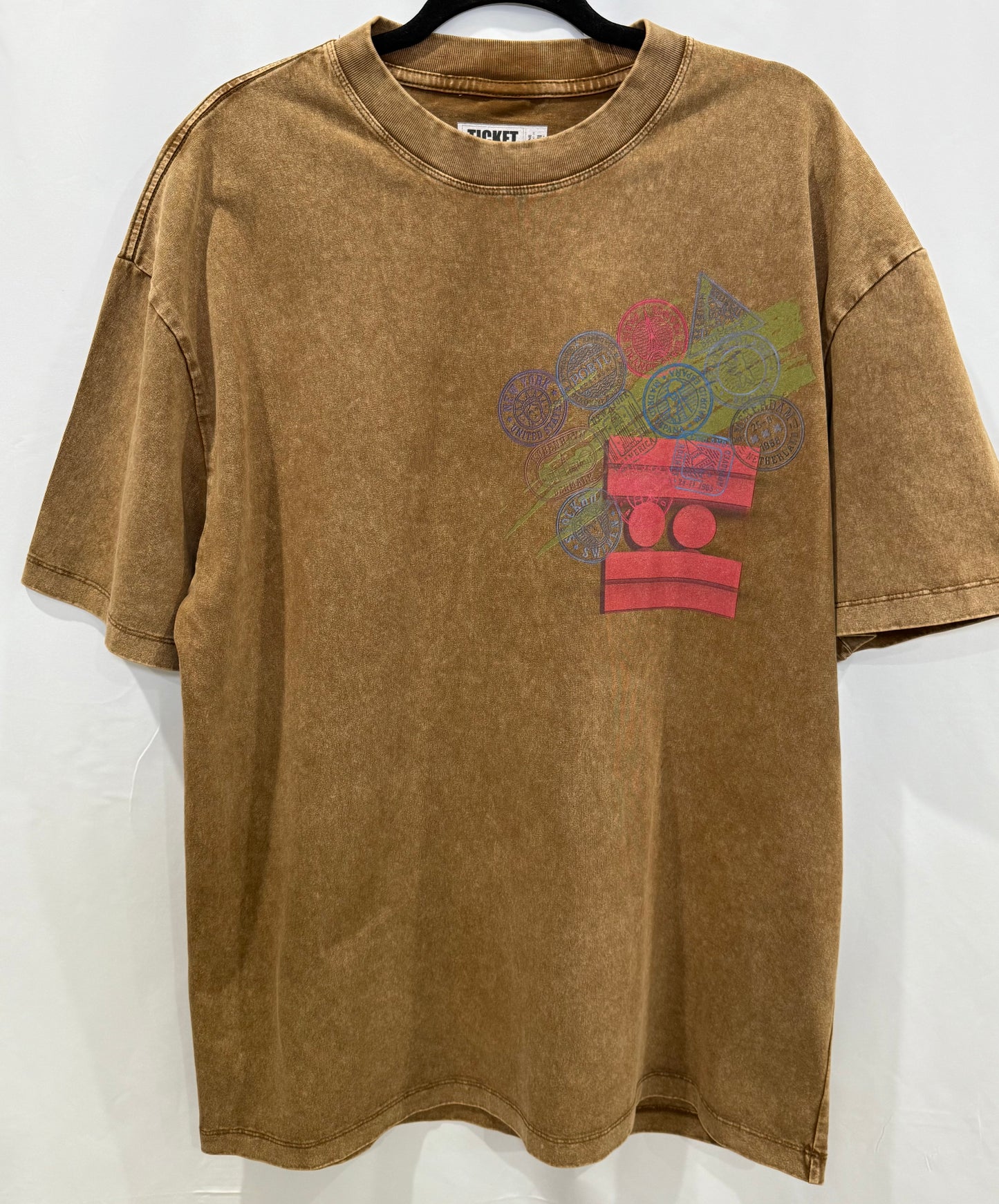 #L8NC Oversize Tour Merch T-Shirt - Stone Snow Wash