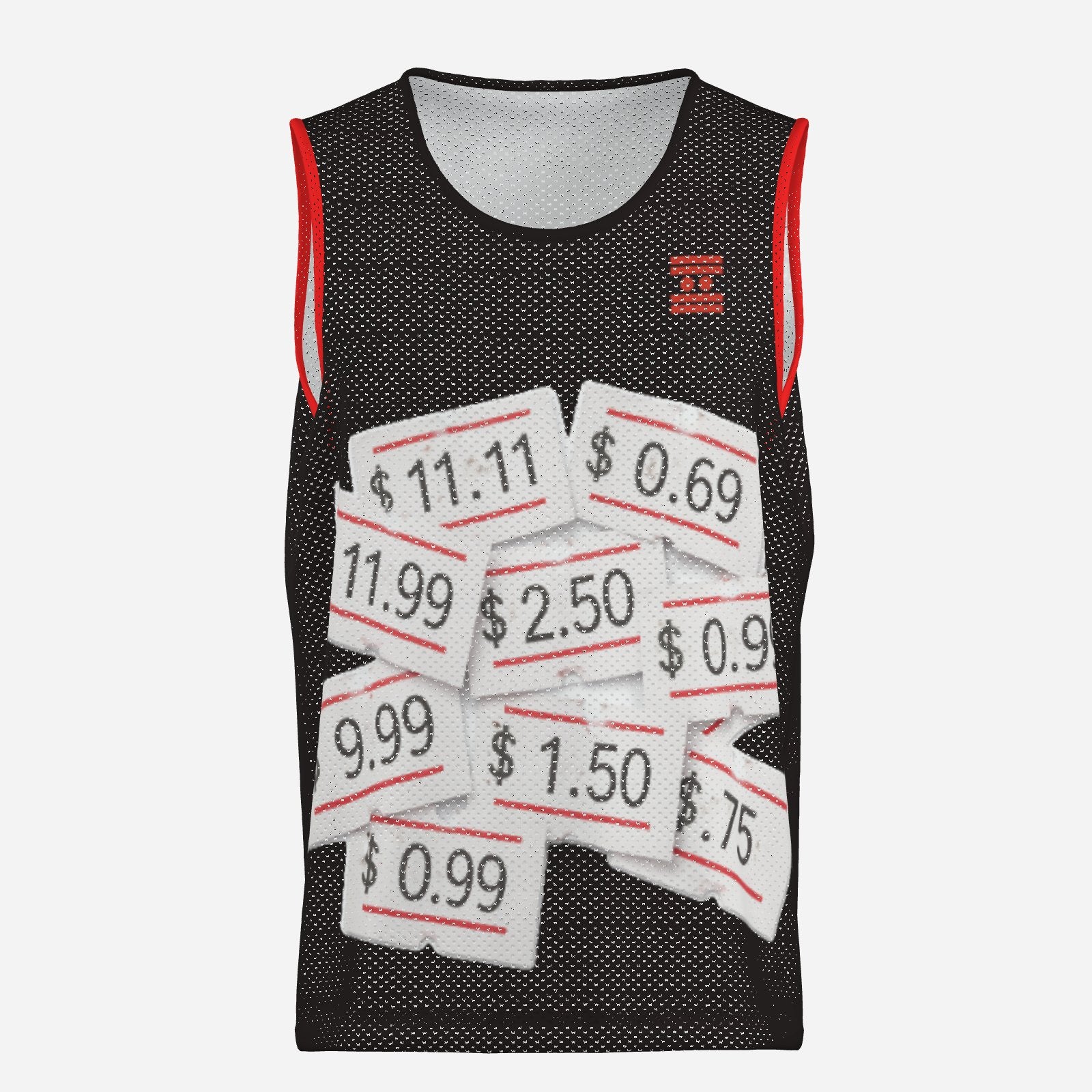 #L8NC - Hungry Tank Men’s Price Tag Mesh Tank Top | Graphic Sleeveless Streetwear Jersey