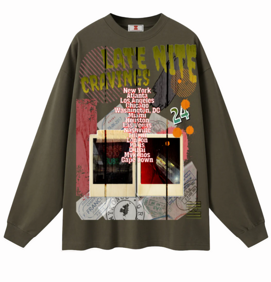 #L8NC Tour Merch Shirt Long Tee Green Tinted