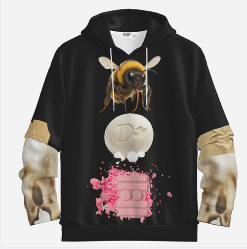 #L8NC - BeeDE Patchwork Pullover Hoodie