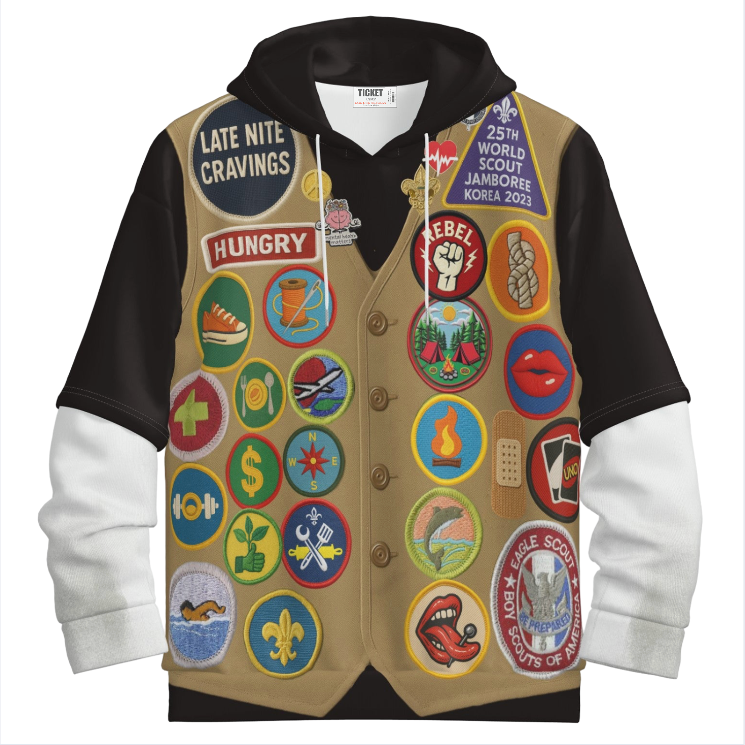 #L8NC - Merit Badge Double Layered Mayhem Hoodie