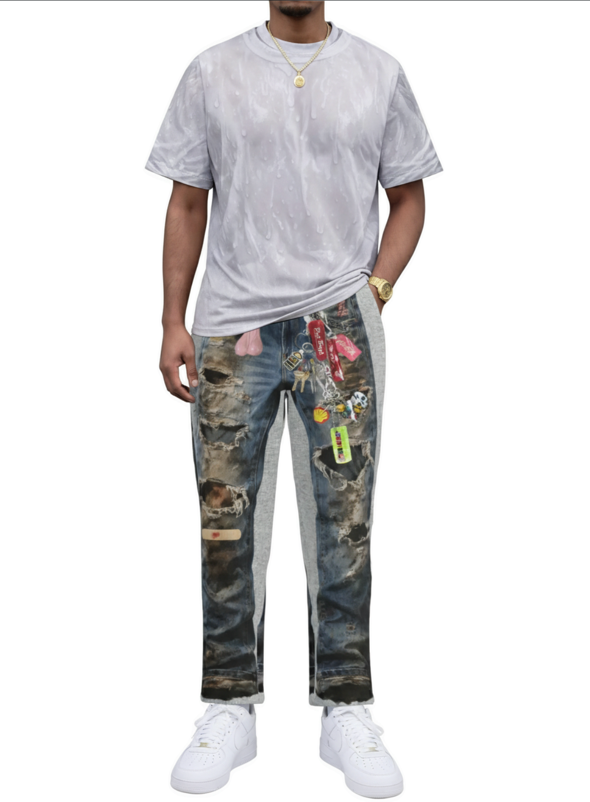 #L8NC - Starving Denim Illusion Sweat Pants