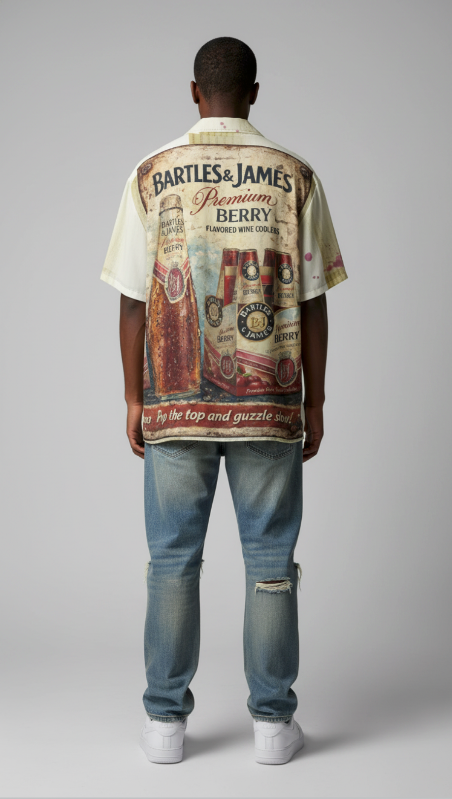 #L8NC - Vintage Cooler Collage Button-Up