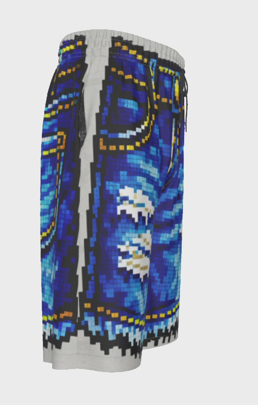 #L8NC - Pixel Denim Illusion Long Shorts