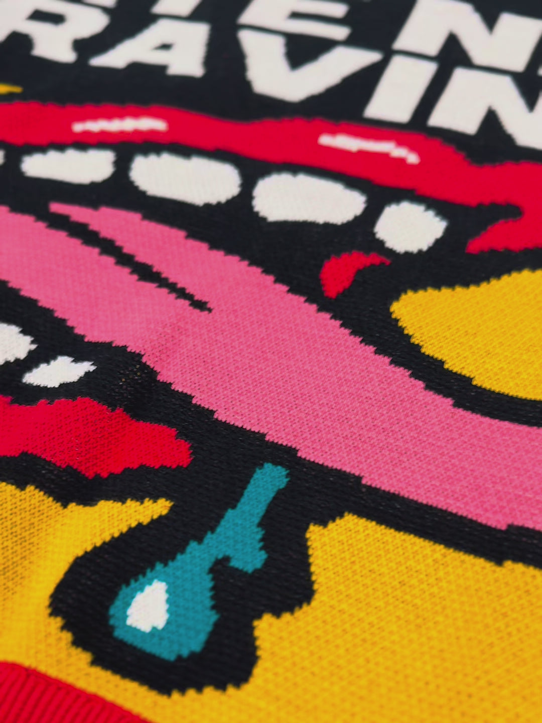 #L8NC - Jacquard Rugby Style Oversized Knit Polo